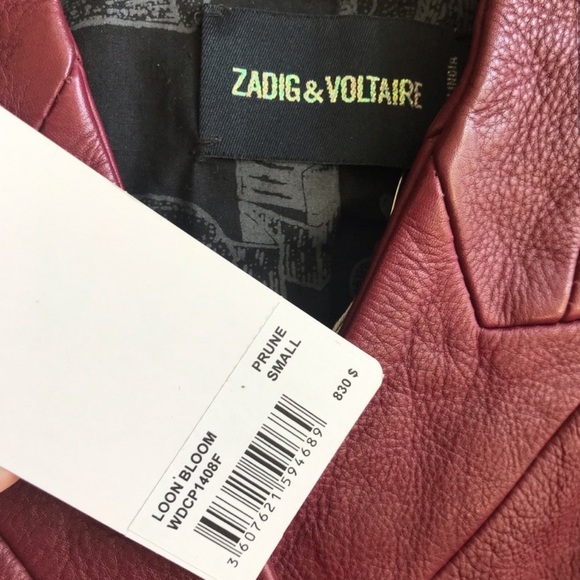 New w tag Zadig Voltaire loon bloom leather jacket - Picture 2 of 7